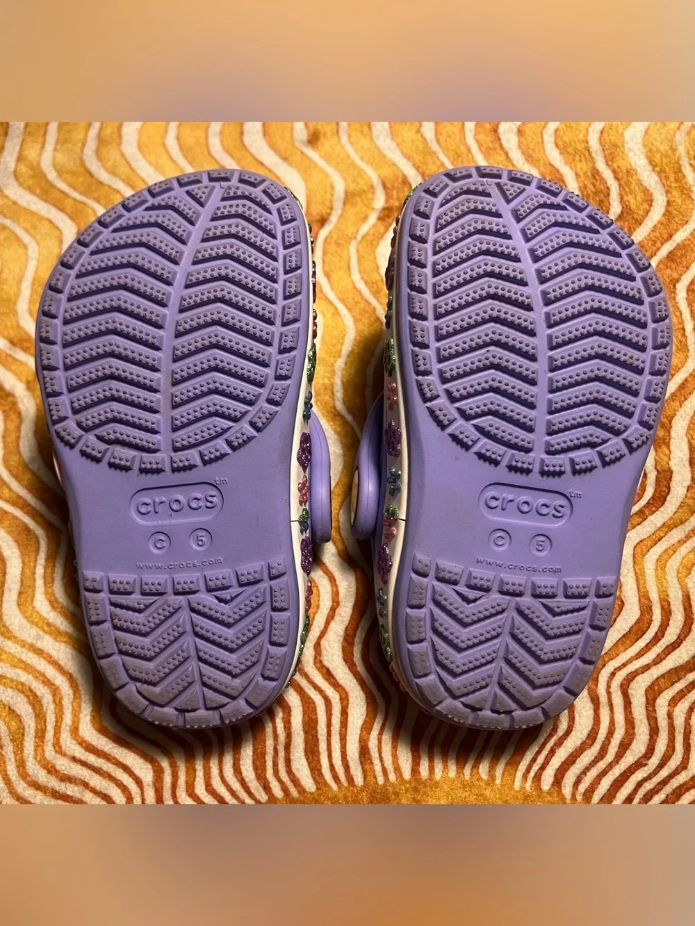 Toddler CROCS in Lavender with Floral Band